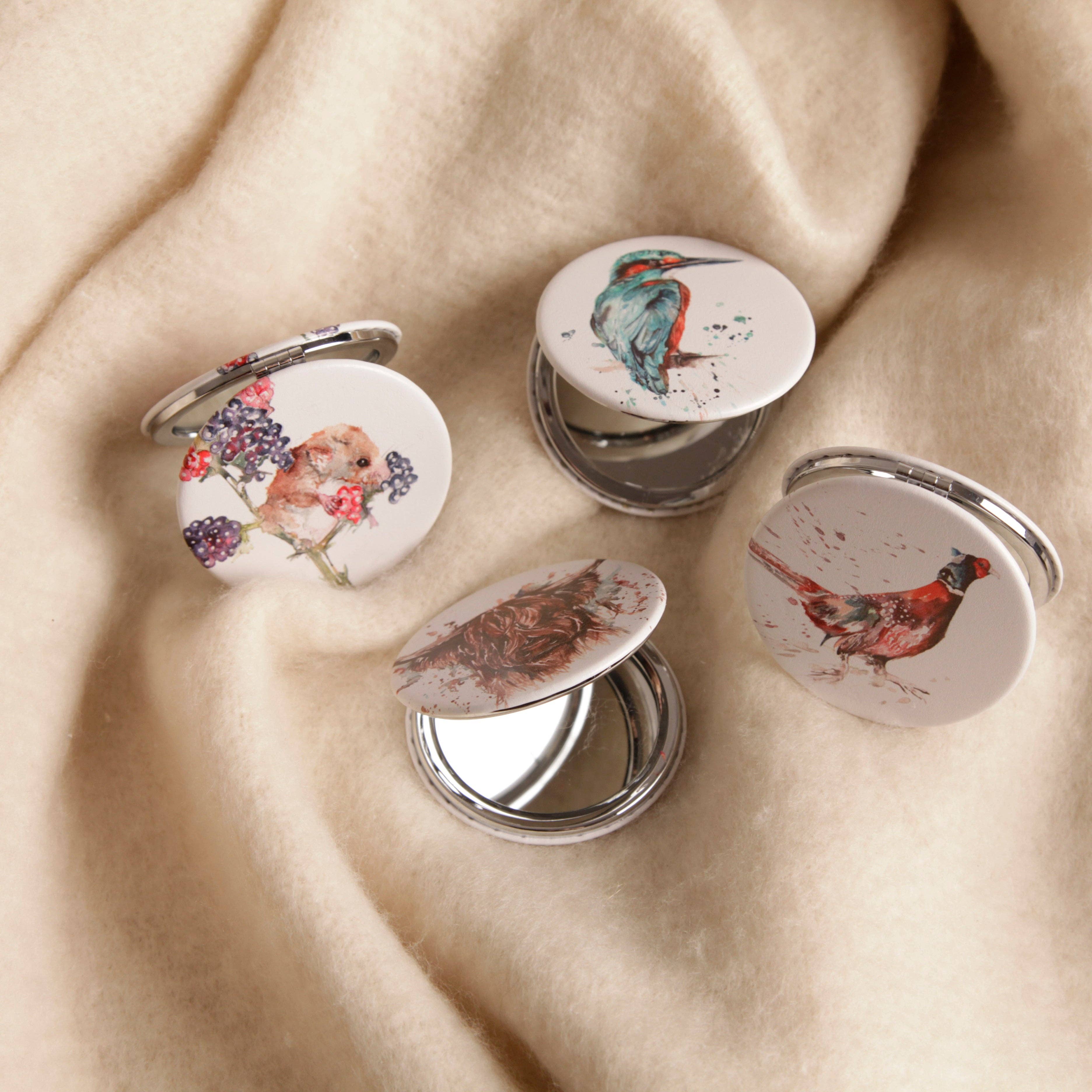 Meg Hawkins Art - Wholesale Compact Mirror - Kingfisher Design Watercolour Compact Mirror2