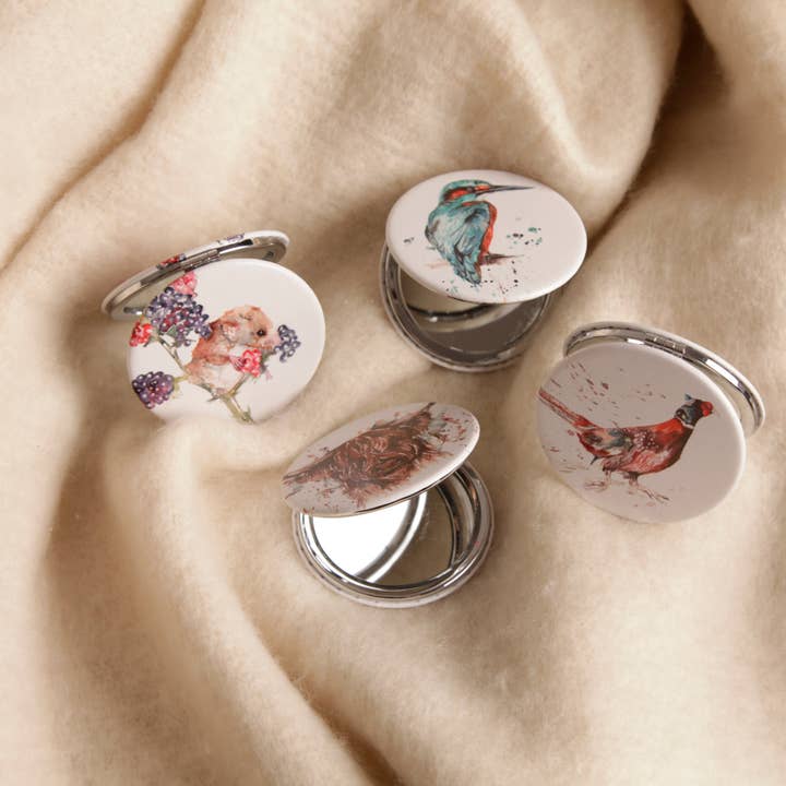 Meg Hawkins Art - Wholesale Compact Mirror - Kingfisher Design Watercolour Compact Mirror2