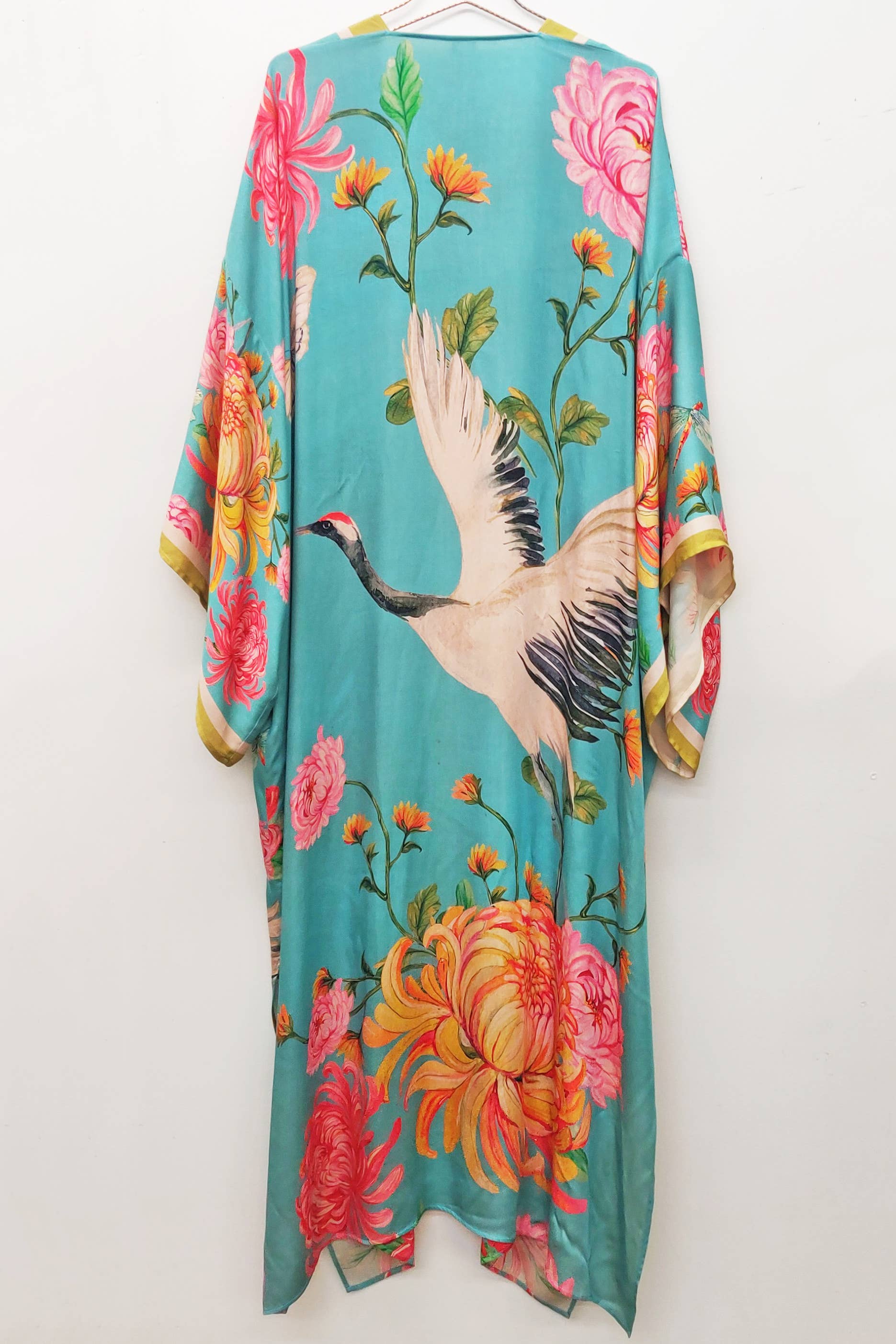 Vintage smaragd De Legende van de Kraanvogel Maxi Kimono / Topper voor groothandel op Faire11