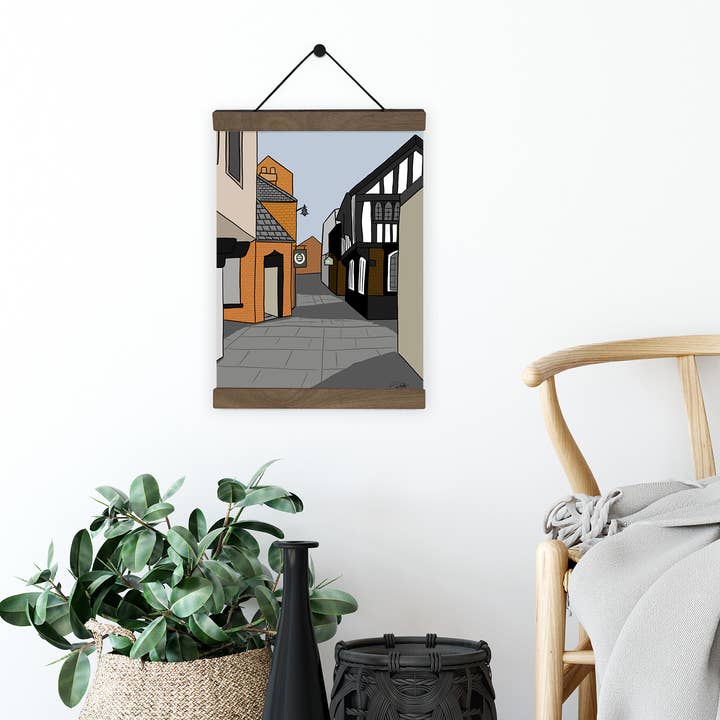 Altered Chic - Wholesale Picture frame - A4 Straight Black Walnut Print Hanger3