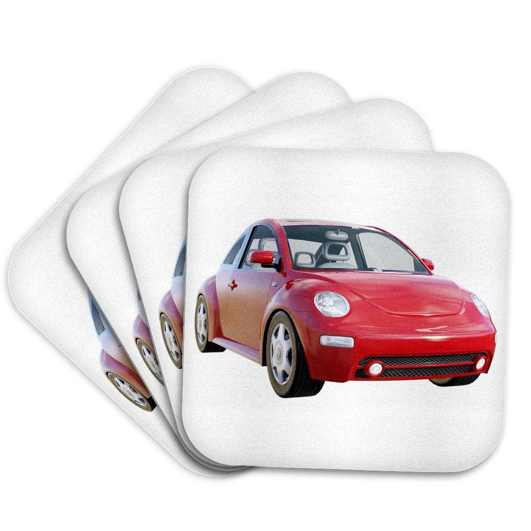 3dRose - Venta al por mayor Posavasos - 3dRose, Coche Euro Rojo, Posavasos7