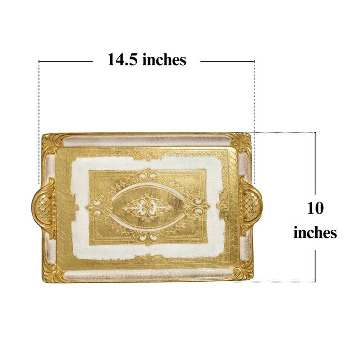 Via Graceffo - Wholesale Decorative tray - Florentine Carved Rectangle Tray with Handles, M or L, Made in Italy15
