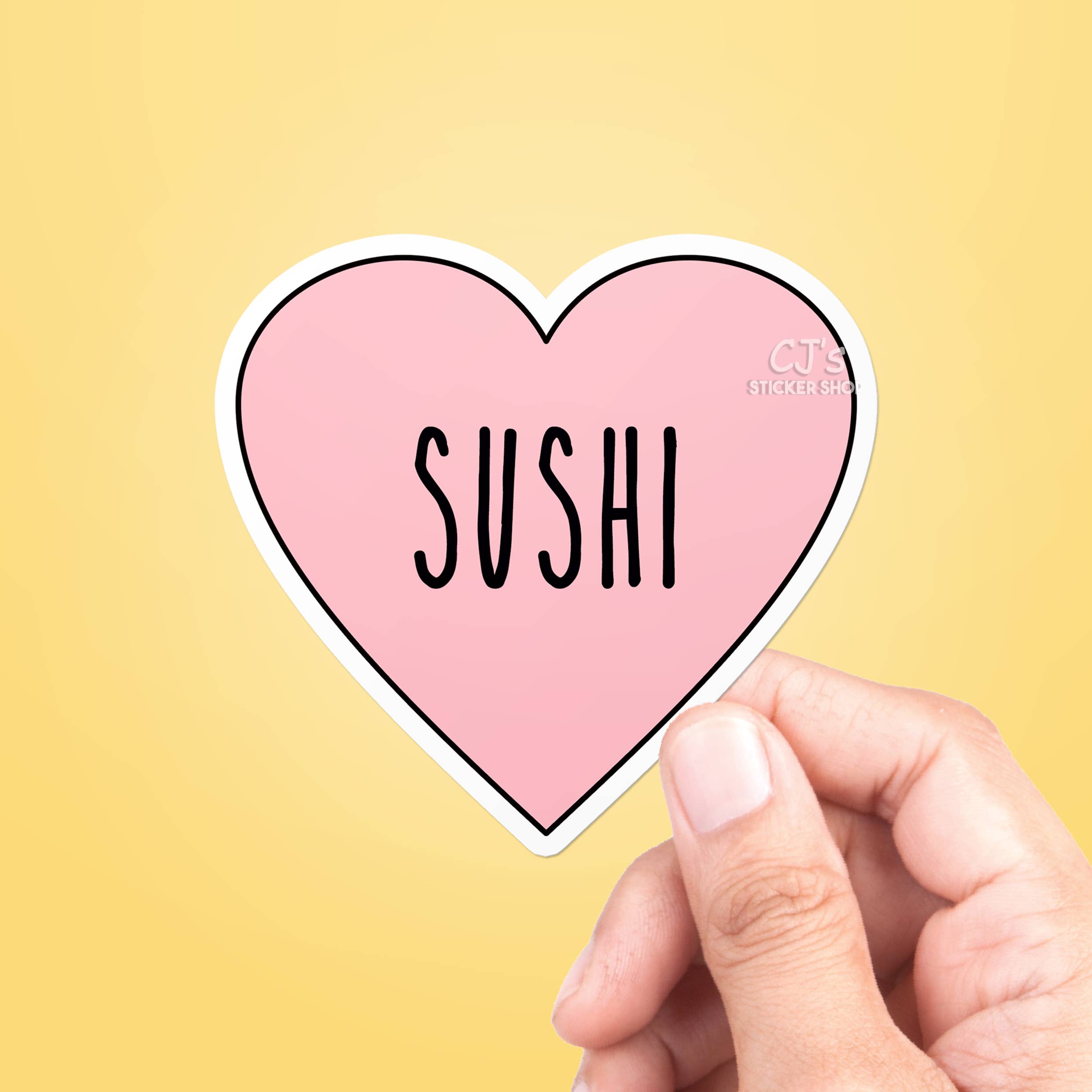 CJ's Sticker Shop - Vente Autocollant - Autocollant en vinyle « I Love Sushi »