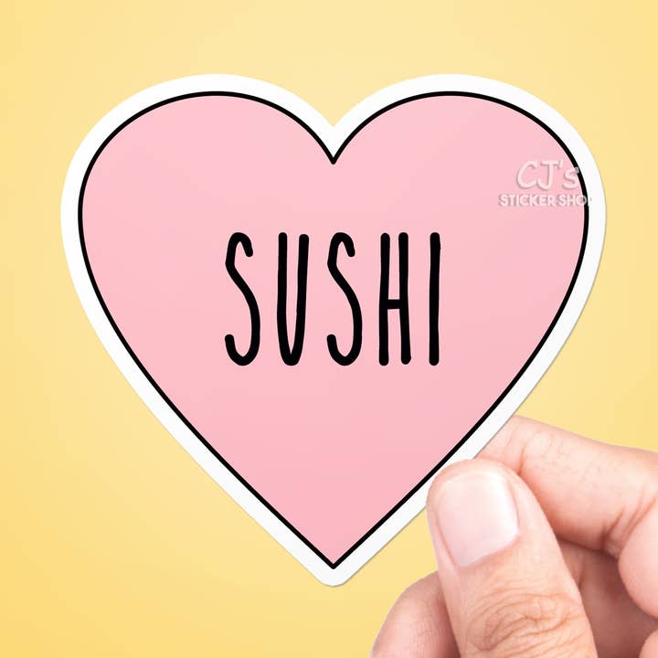 CJ's Sticker Shop - Vente Autocollant - Autocollant en vinyle « I Love Sushi »0