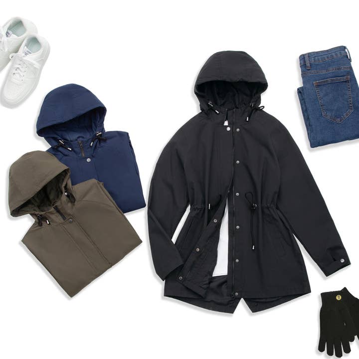 Rokka & Rolla - Wholesale Windbreaker - Women's - Women's Trench Coat Windbreaker Jacket25