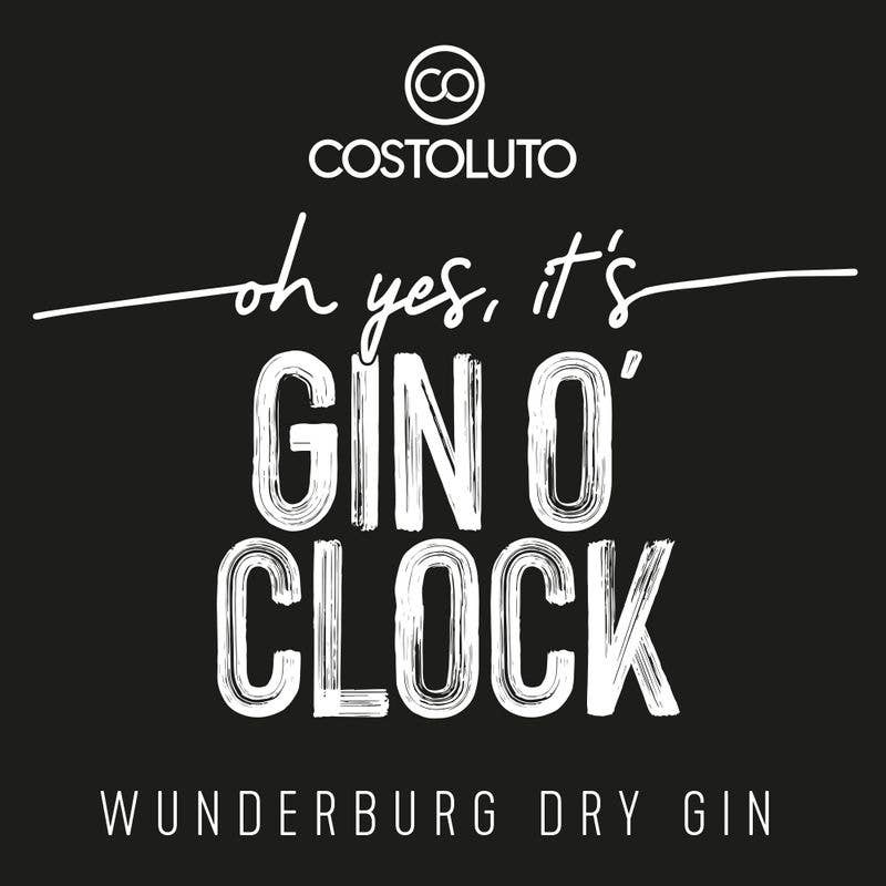 COSTOLUTO - Wholesale Gin - Wunderburg Dry Gin / oh yes, it´s GIN O`CLOCK / PU 3 bottles.1