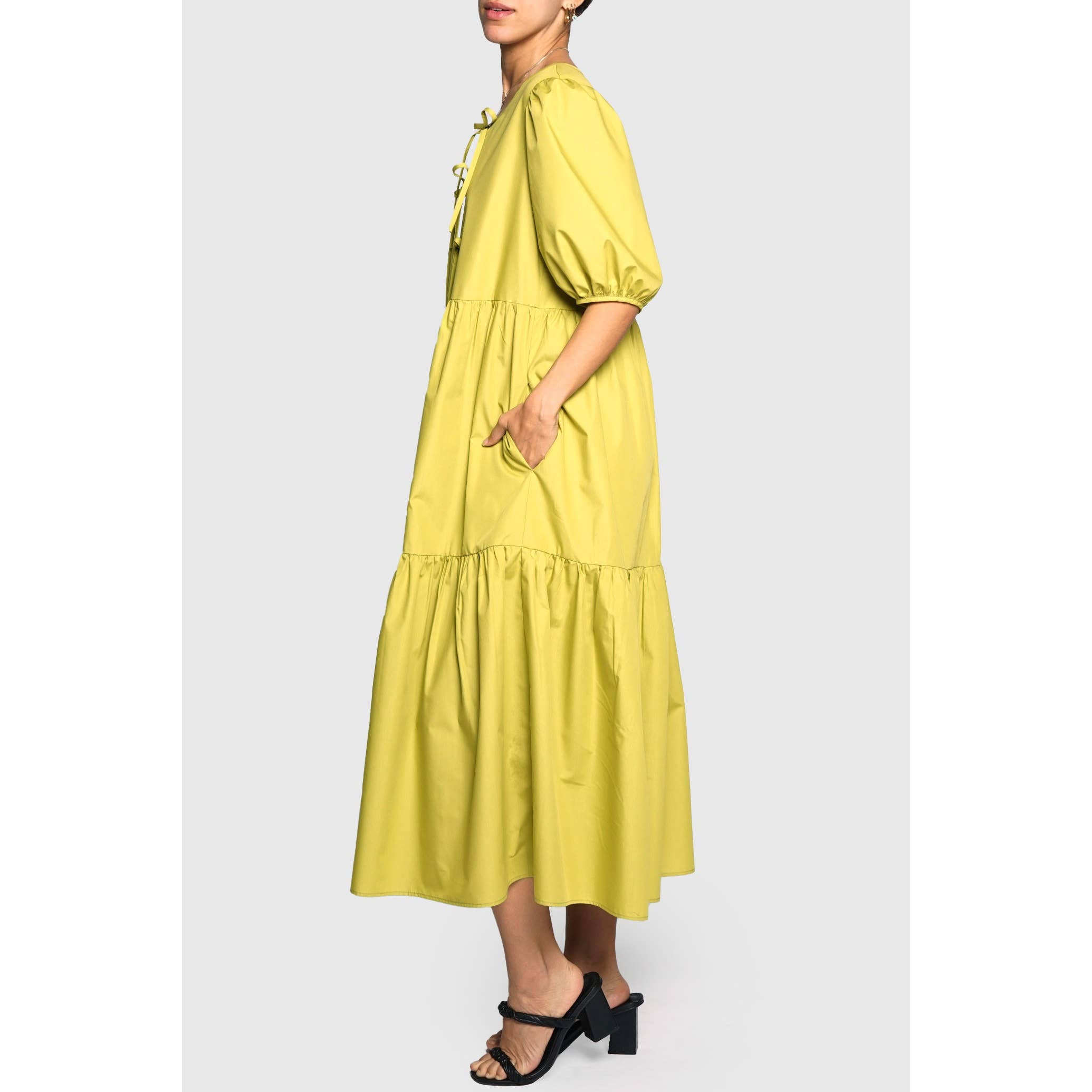 Sans Souci - Wholesale Jurk - Dames - POPLIN MAXIJURK MET STRIKSLUITING VOOR9