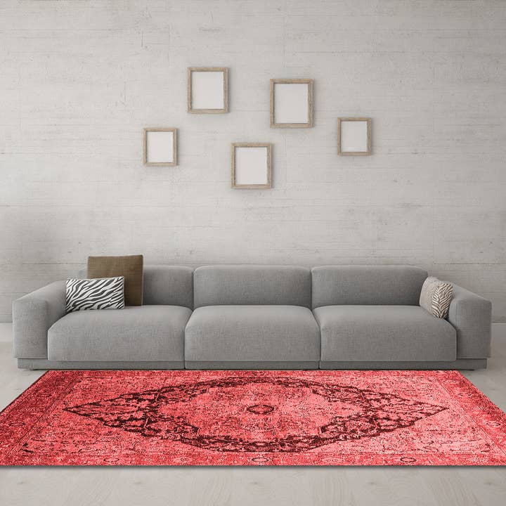 Machine Washable Oriental Red Industrial Area Rugs for wholesale by Ahgly