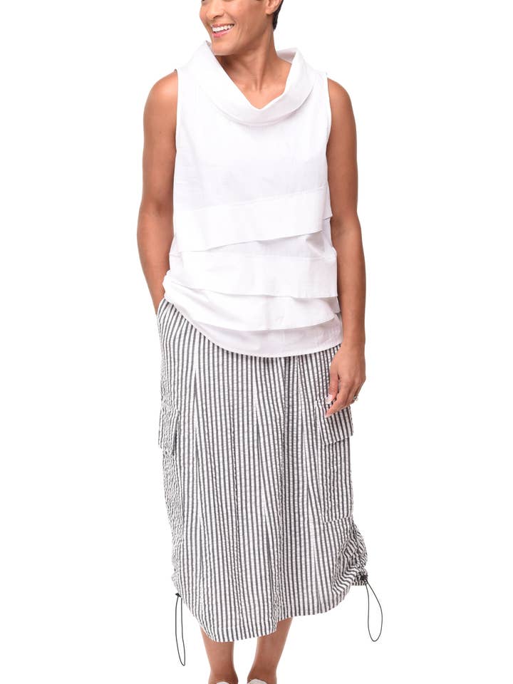 CV1114 Vienna Nederdel i Murphy Seersucker* for engroshandel hos Tulip Clothing