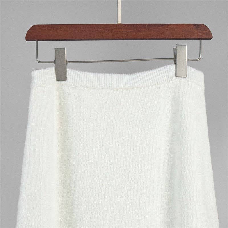 Sheer Trend - Vente Ensemble haut et jupe - Femme - Ensemble Jupe et Pull Col Montant Uni5