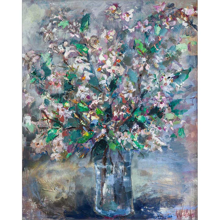 Fleur dans un vase en verre - Impression giclée pour la vente par The Laura Wallace Collection