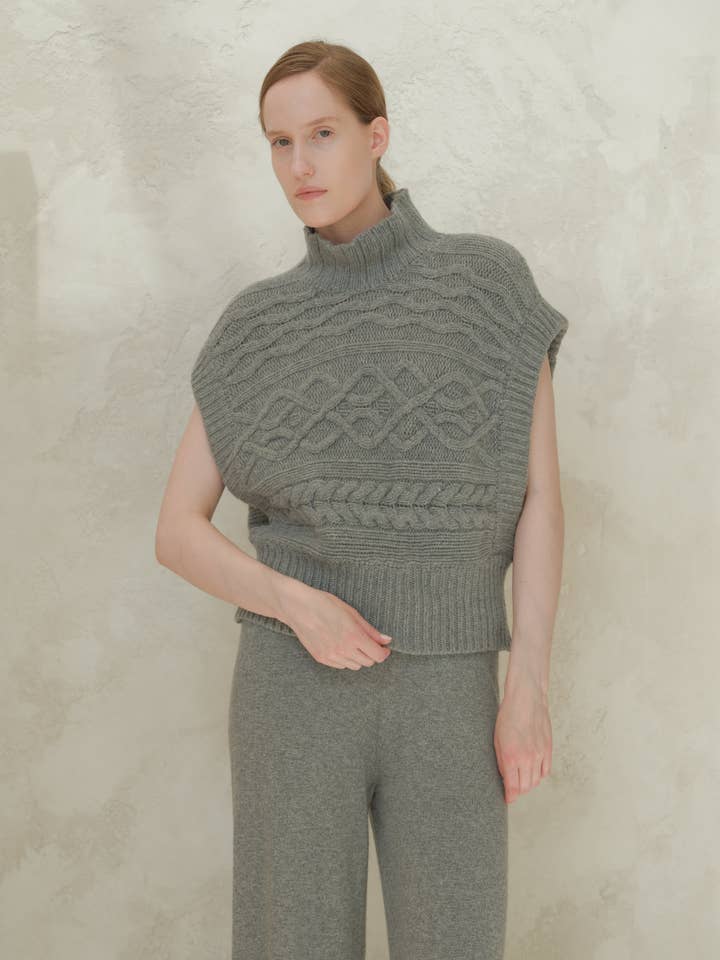 Lèmme - Wholesale Tunic Sweater - Women's - Cashmere Mix Maxi Cable Tunic4