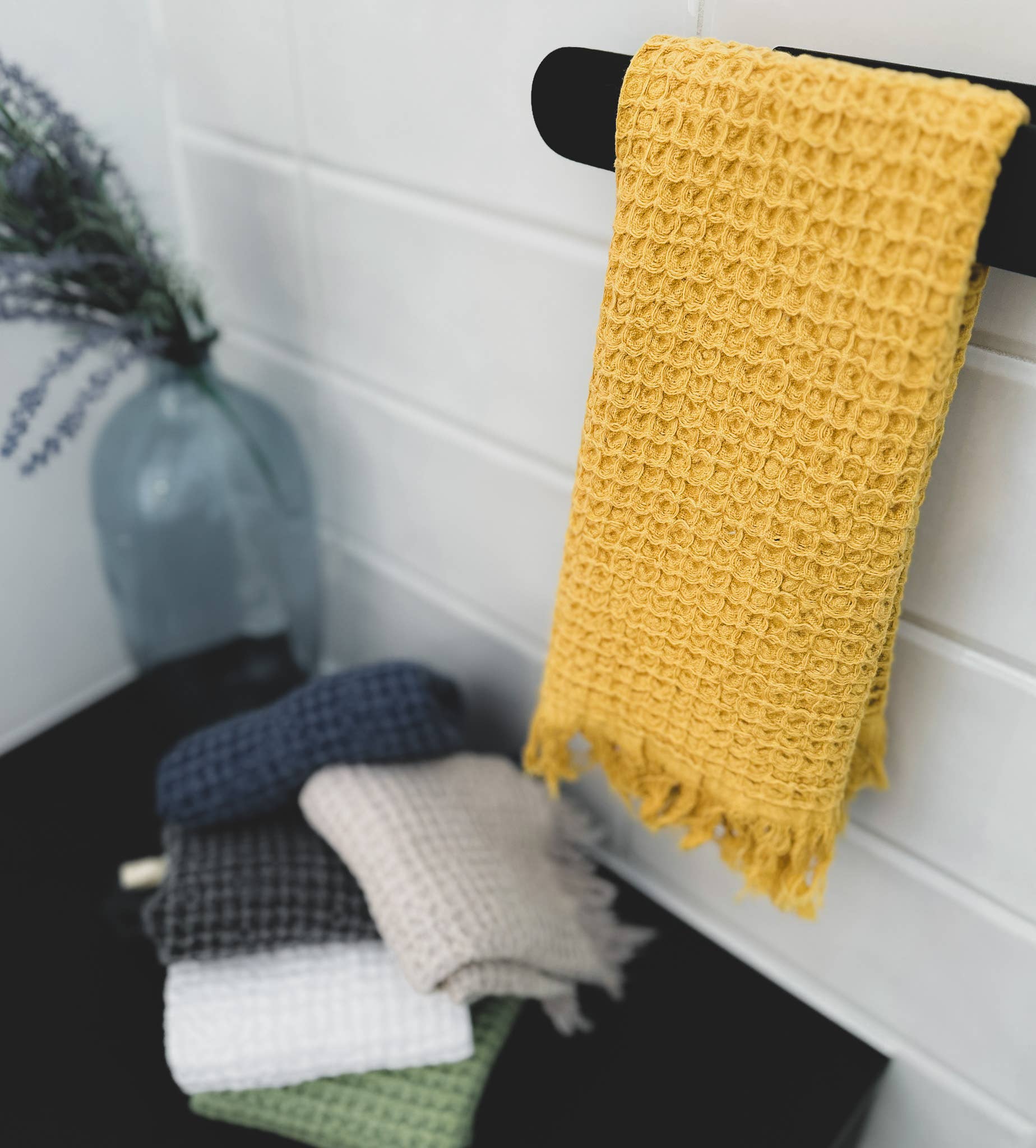 My Kitchen Linens - Wholesale Hand Towel - Set of 2 Waffle Towels for Bathroom5