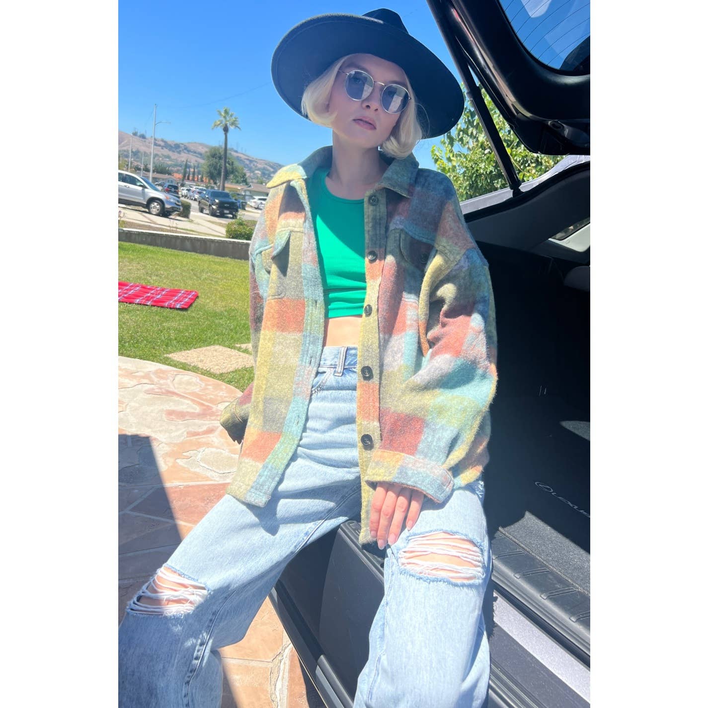 Mapcie - Wholesale Jacket - Women's - MULTI PLAID SHACKET WITH POCKETS2