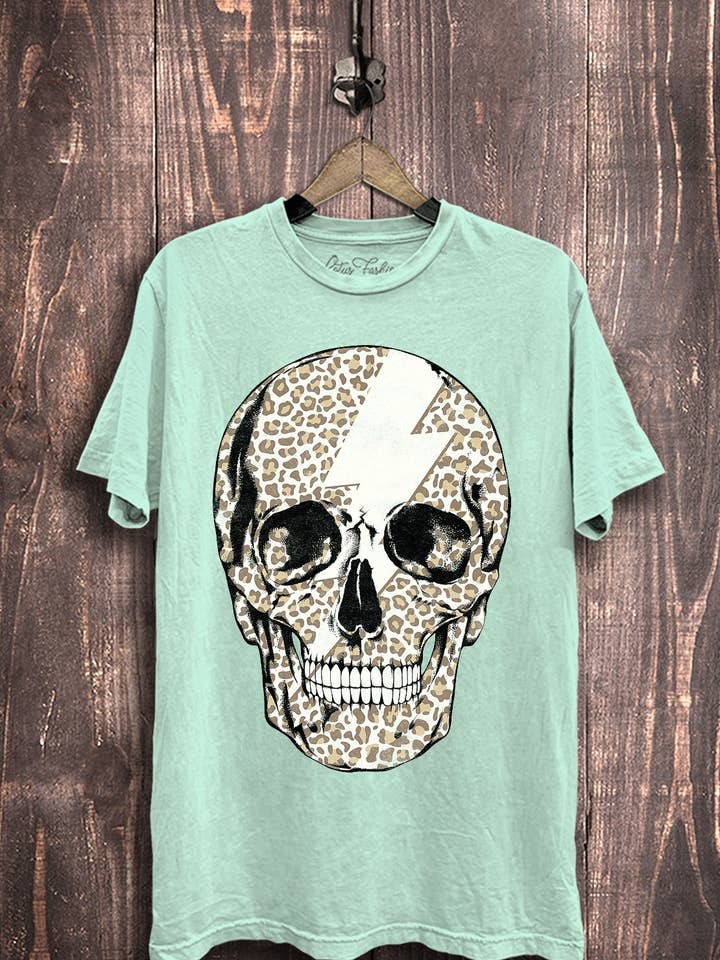 Skull Lightning Bolt Graphic Top for wholesale by Lotus Fashion Collection