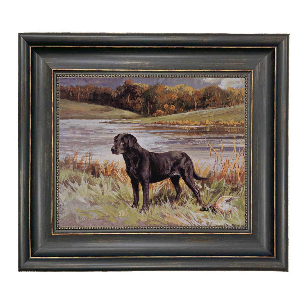 Madison Bay Co. - Historical Home Decor Reproductions - Wholesale Art Print - Labrador Retriever with Duck Framed Painting Print on Canvas53