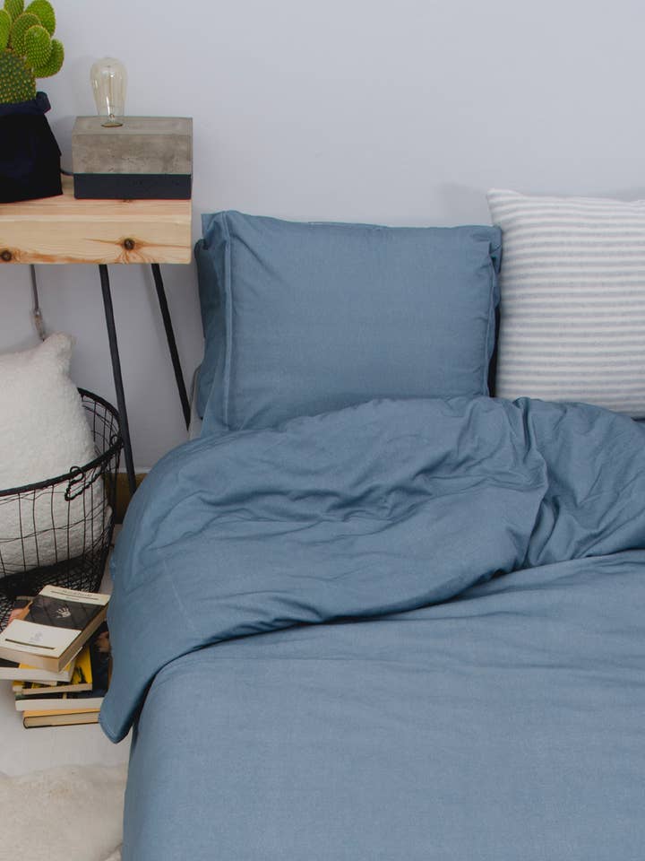 Jersey cotton duvet cover - Basic Blue bedding for wholesale by SISOMDOS