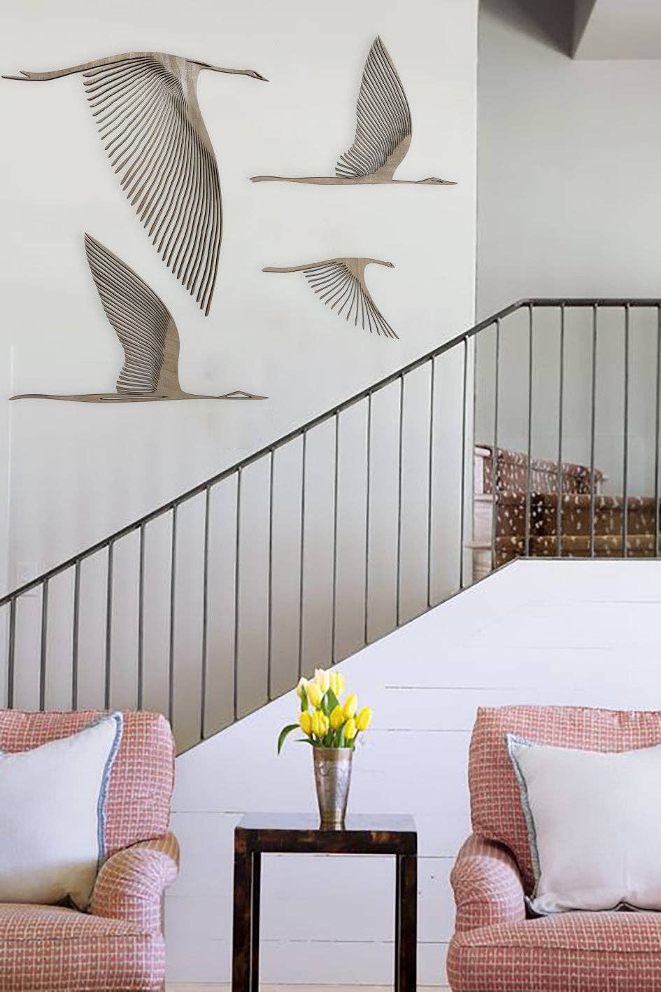 Studio Rima – Großhandel 3D-Wandkunst – Wanddeko Vögel aus Holz – Naturtafel – Moderne Kunst1