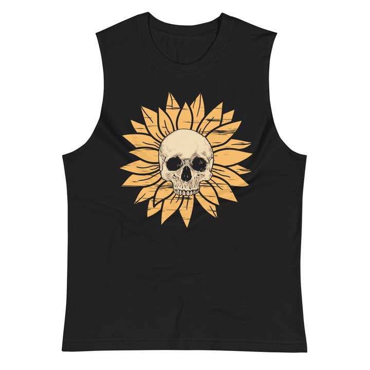 Canotta con Teschio di Girasole per la vendita all'ingrosso da parte di Salty Skeleton Co.