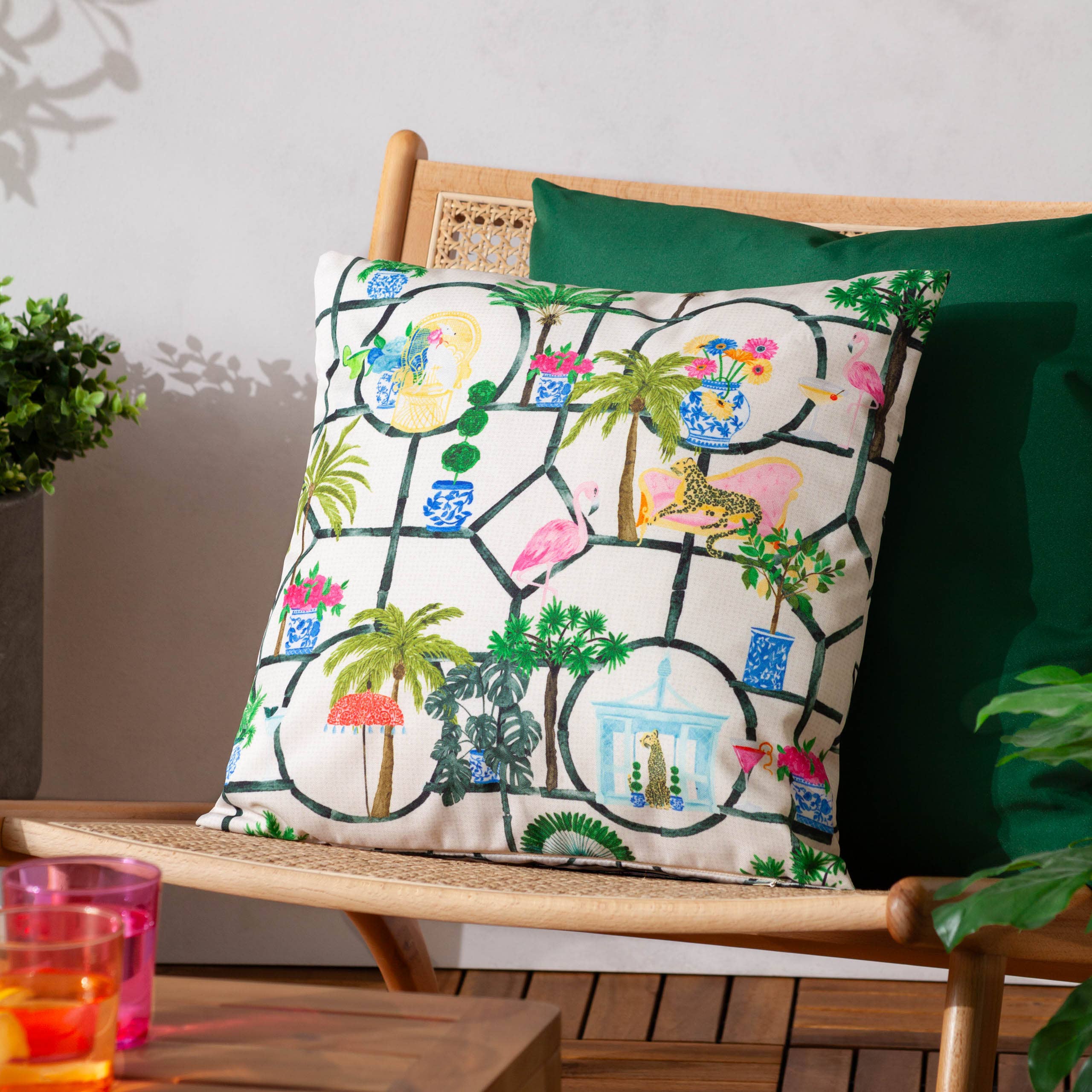 Palm Royale Club Club Printed Outdoor Cushion Multi for wholesale on Faire0