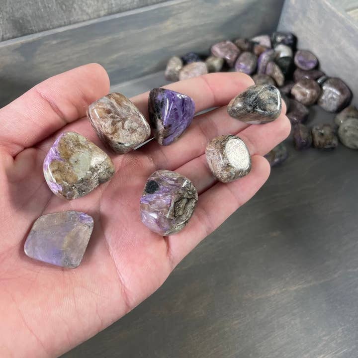 Keystone Crystals - Wholesale Spiritual Stone/Crystal - Charoite Tumbled Stones – 1LB Bulk Wholesale Lot