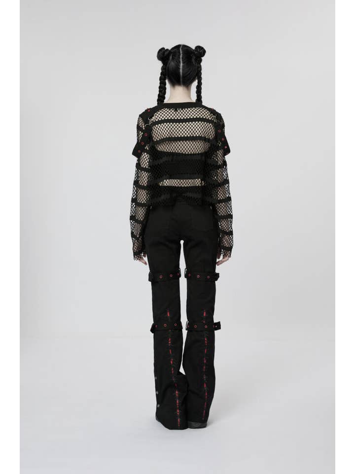 Noir WT761 - T-shirt punk en maille ample en vente sur Faire