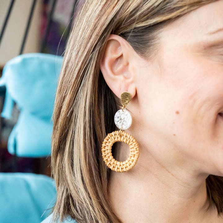 Spiffy & Splendid - Wholesale Dangle Earrings - Lana Earrings - Dark Rattan // Resort, Jewelry2