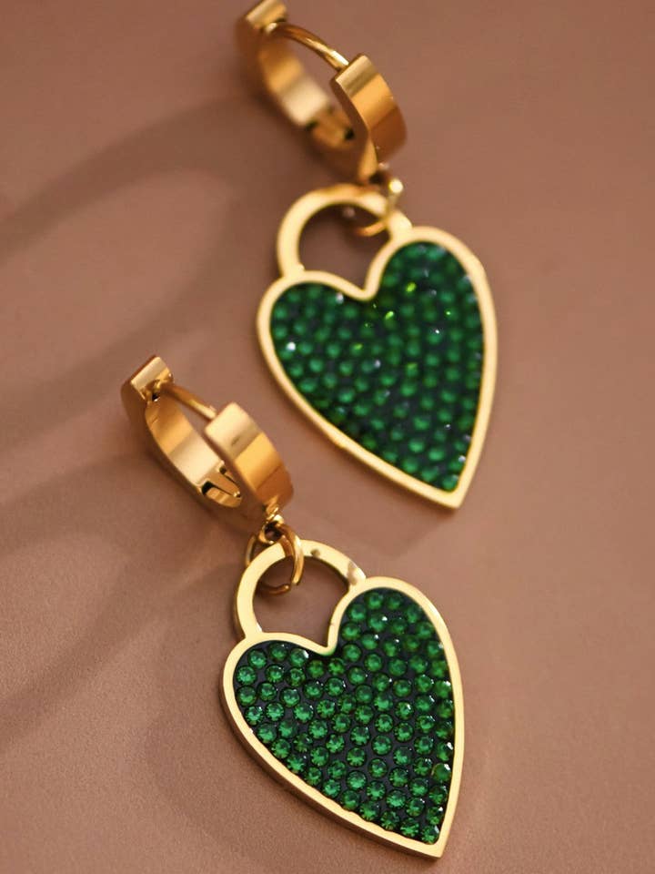 18K Gold Plated Waterproof Stainless Steel Drop Earrings - 7663 for wholesale by Mia Accessories