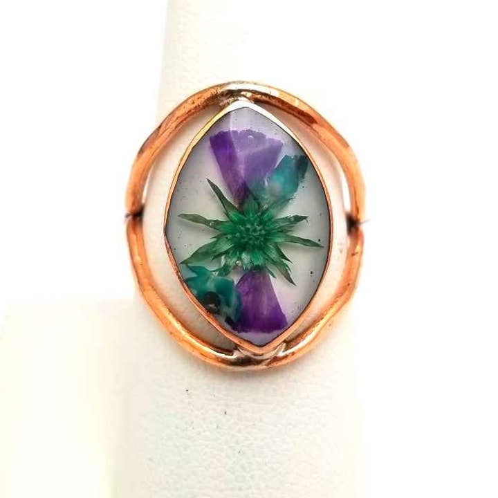 Costello International - Wholesale Cocktail/Statement Ring - Wildflower Terrarium Pure Copper Rings
