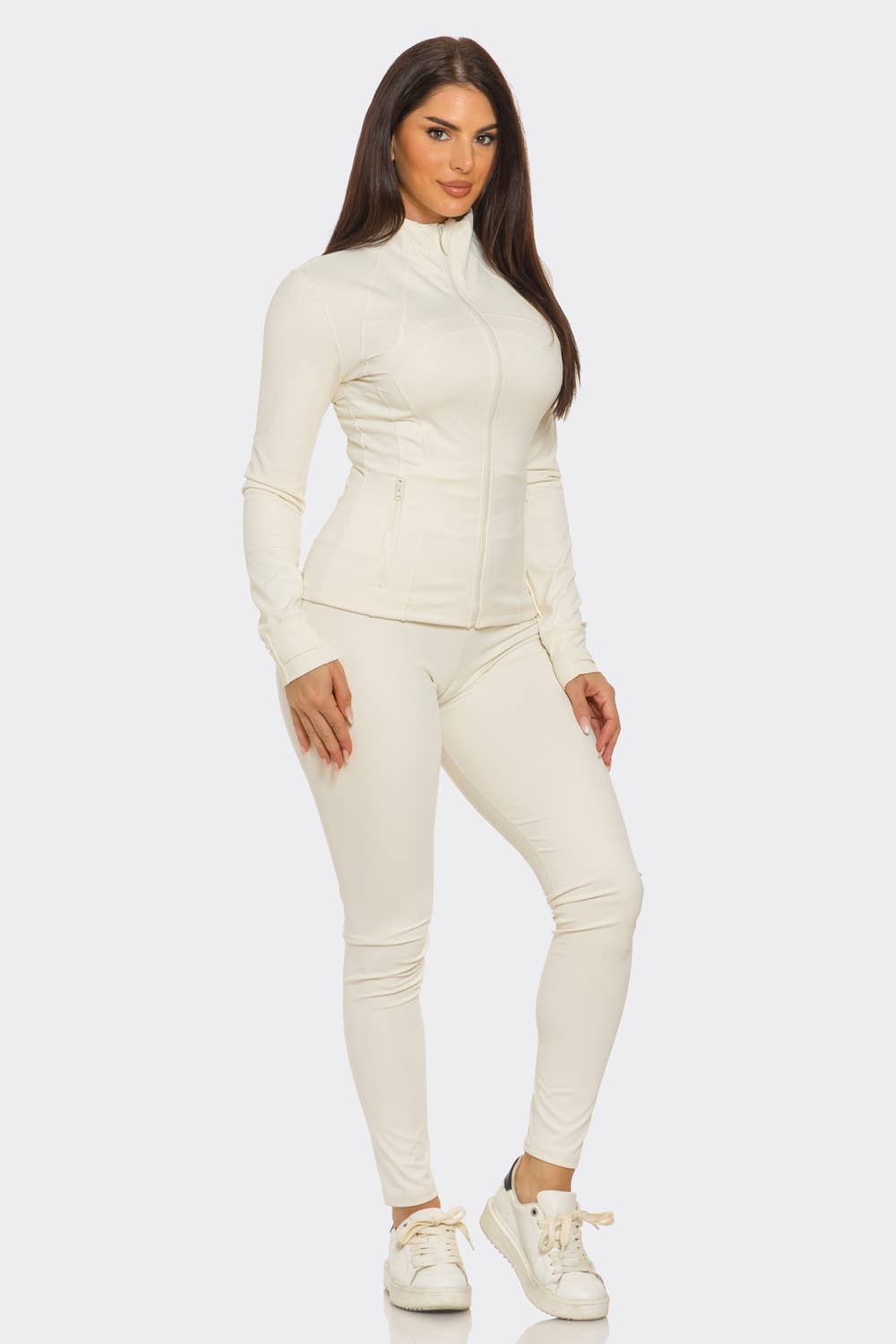 Julia by LoveJ - Wholesale Activewear Set - Women's - Front Zip Up Jacket And Leggings Set2