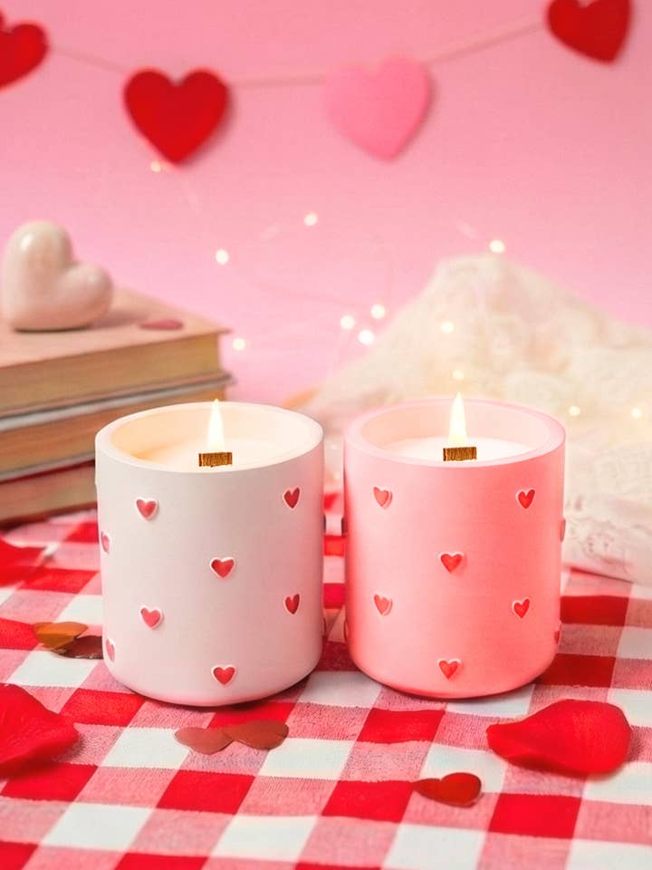 Candela a Cuore con Stoppino in Legno – Sciogli il Mio Cuore & Rossore d'Amore per la vendita all'ingrosso da parte di Studio Rein