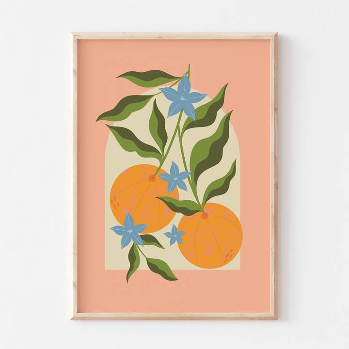 Orange Branch Art Print for wholesale by Melissa Donne Studio