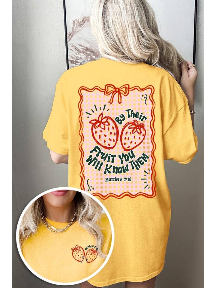 COLORBEAR - Vendita all'ingrosso Maglietta stampata - Donna - Maglietta in cotone pesante con grafica di fragole By their Fruit4