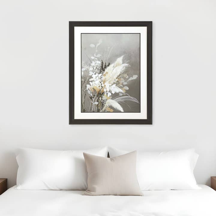 Stampa d'Arte da Parete con Cornice Marrone "Light Leaves II" per la vendita all'ingrosso da parte di HomeRoots