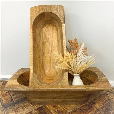 David Christopher's Collection - Wholesale Decorative Plate/Dish/Bowl - LONG DOUGH BOWLS SET OF 2 (8X20X5" & 10X20X5")