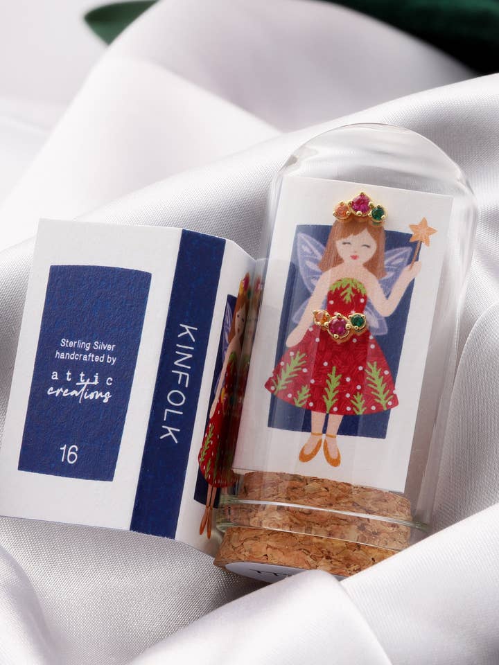 KINFOLK Red Dress & Fairy Crystal Gem Earrings for wholesale by Attic creations