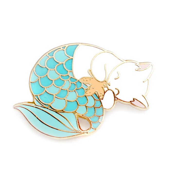 Blue Purrmaid Pin for wholesale by Shoal