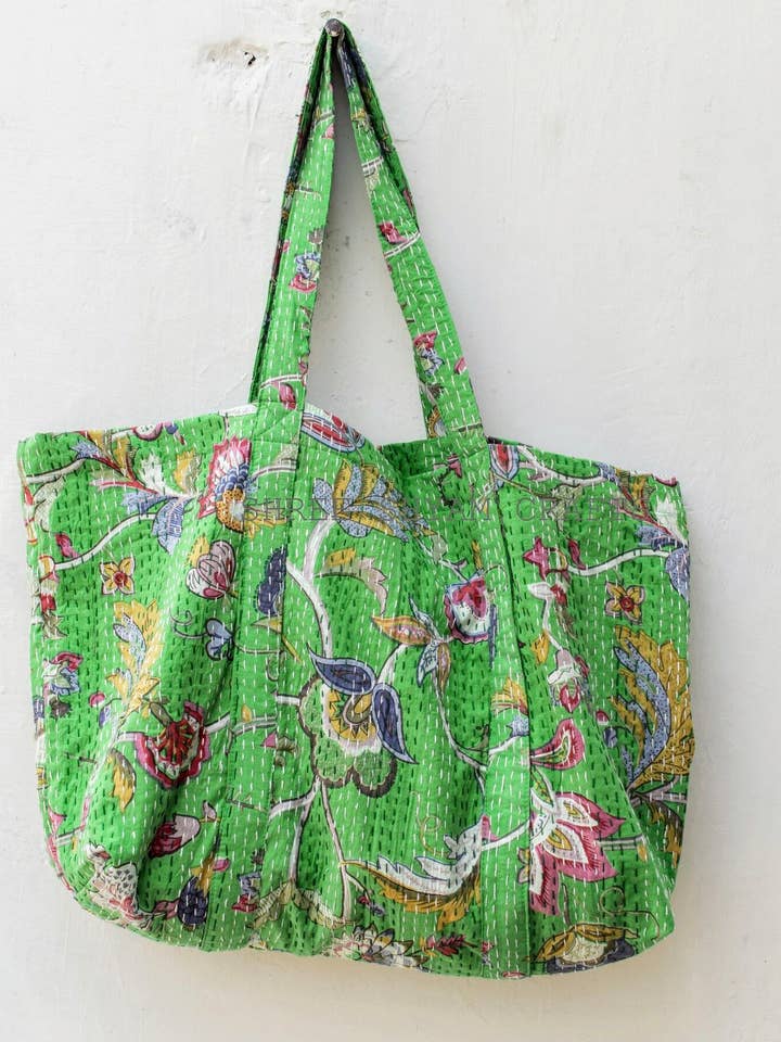 New Kantha Print Beach Bag in Assorted Colours for wholesale by Homesoul