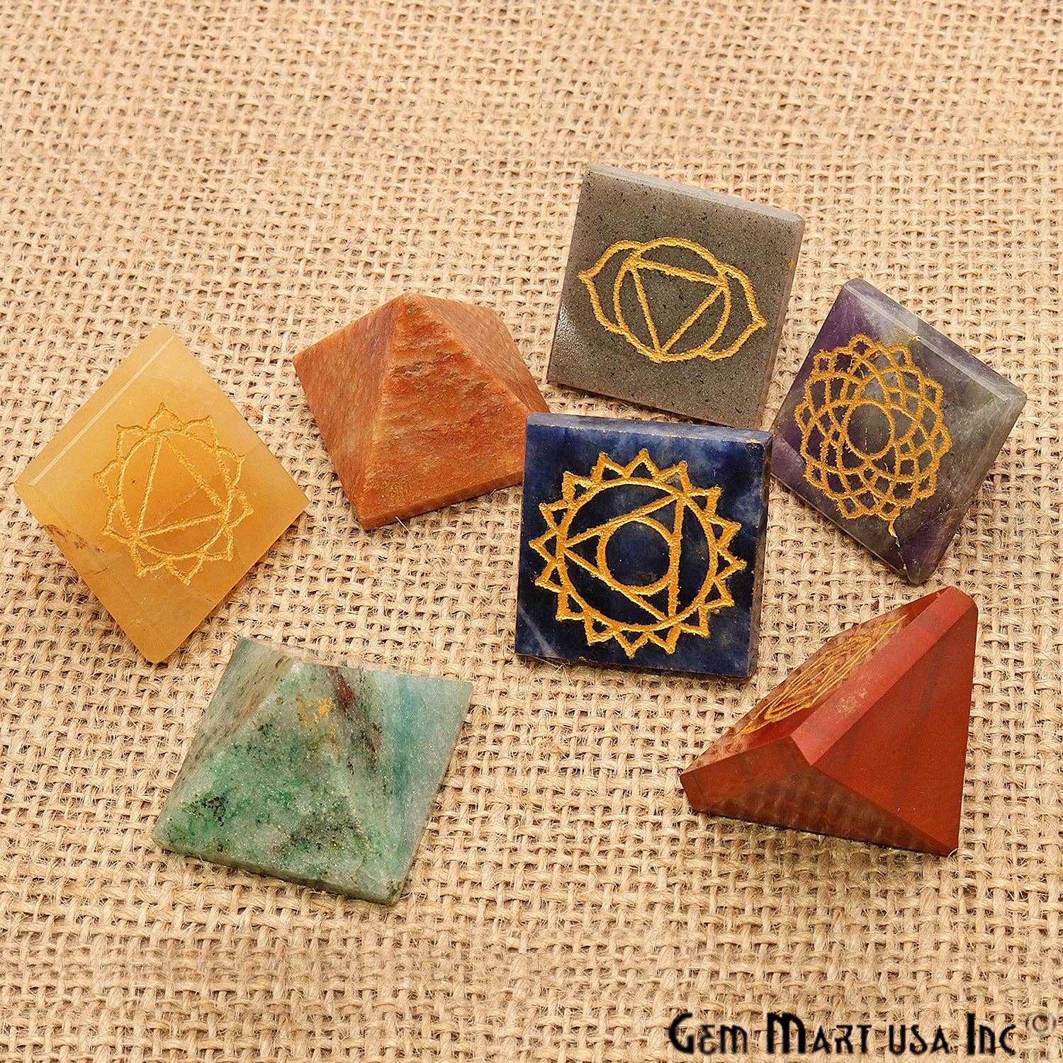 GemMartUSA - Venta al por mayor Piedras/cristales espirituales - Lote de 7 chakras, pirámide curativa, piedras de meditación espiritual8