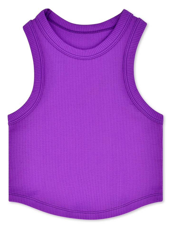 Iscream - Wholesale Tank Top - Kids - NEON PURPLE CROPPED RACER BACK TOP (SM/MED)