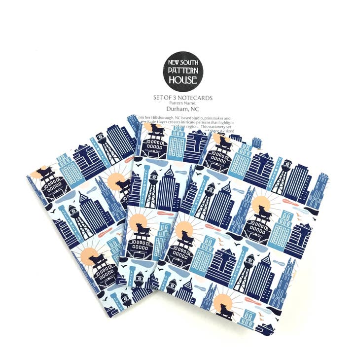 Durham, NC- Notecard, Set of 3 for wholesale by New South Pattern House