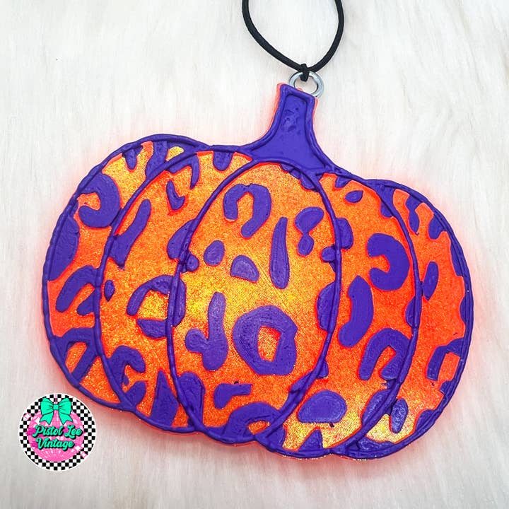 Leopard Print Pumpkin Freshie for wholesale by Pistol Lee Vintage