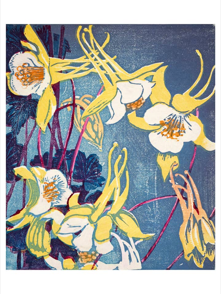 Mabel Royds: Columbines Notecard for wholesale by Pomegranate