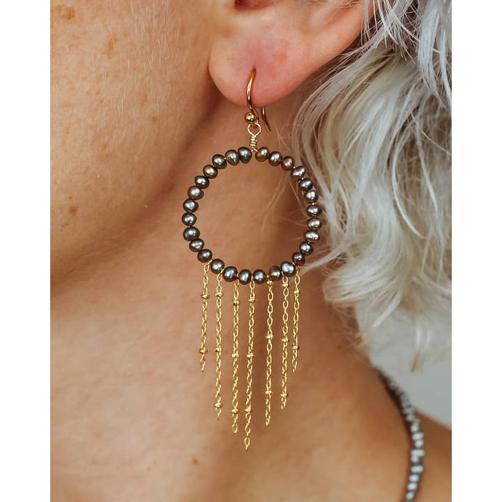 Gold Filled Blue Freshwater Pearl Earrings for wholesale by LIZA SHTROMBERG JEWELRY, INC.