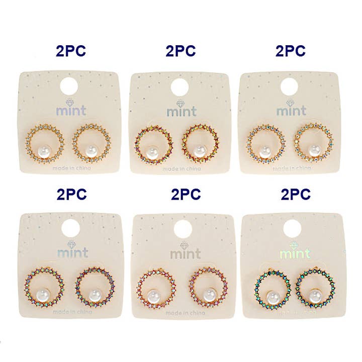 Atlas Fashion - Wholesale Stud/Post Earrings - Aurora Borealis Crystal Post Earrings1