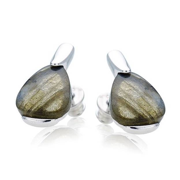 Flerfarvede labradorit øreringe, sterlingsølv for engroshandel hos OPALOOK France