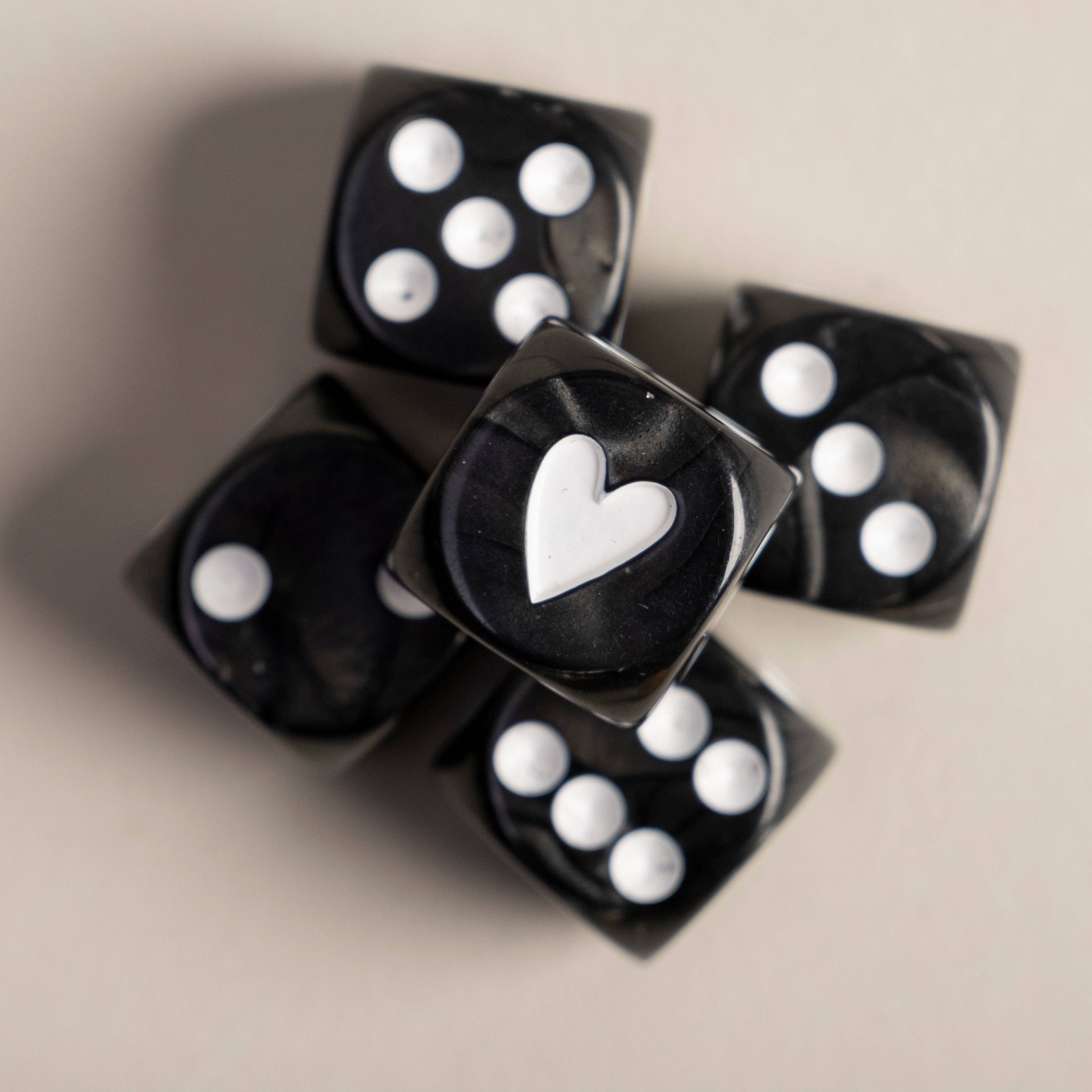 Eulenschnitt – wholesale Dice – Black dice set (VE = 8 sets)3