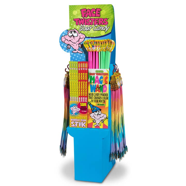 ET Products - Wholesale Hard Candy - Magic Wand Silly Sour Candy Center 136-Unit Floor Display