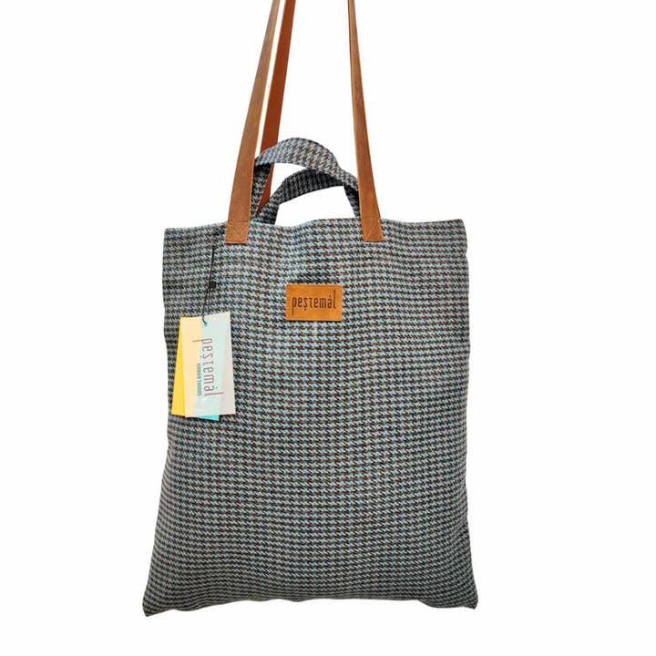 Goose Feet Blue-Black Tote Bag for wholesale by Pestemal