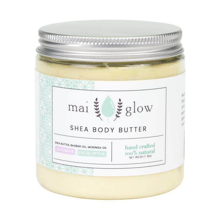 Mai Shea Body Butter | Baobab Oil + Moringa Oil | Lavender + Eucalyptus | All Natural Ingredients for wholesale by Mai Glow